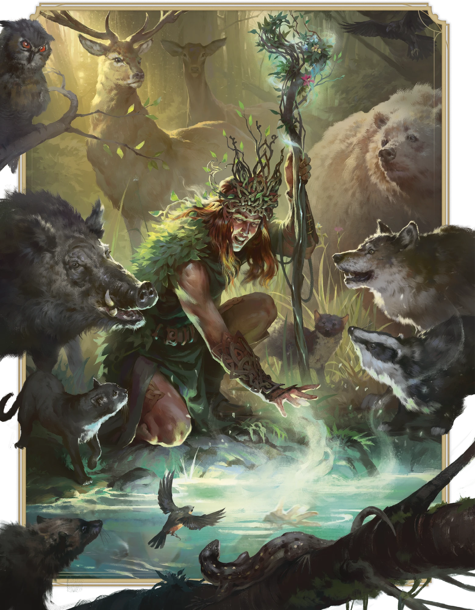 Druid w dzikiej, leśnej magii.